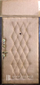 Дверь входная винилискожа с фрамугой №1 внешняя - фото