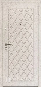 Дверь входная металлическая белая снаружи №21 внешняя - фото