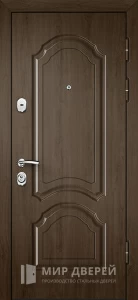 Дверь МДФ ПВХ входная коричневая №9 внешняя - фото