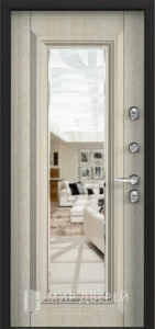 Входная дверь с зеркалом и шумоизоляцией в квартиру №41 внутренняя - фото